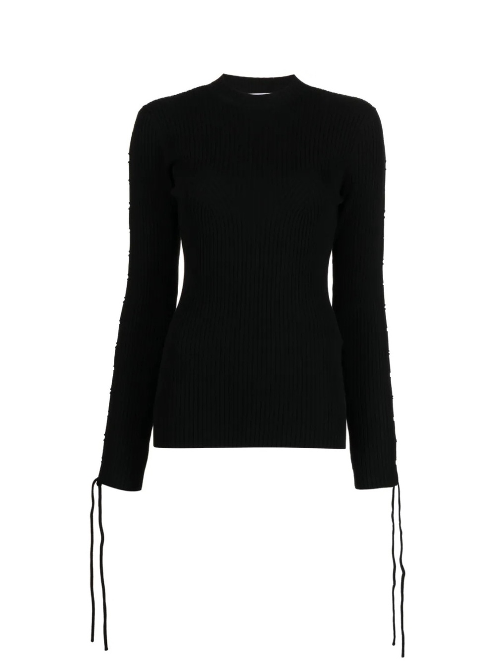 Off-White lace-detail ribbed top sweater NET